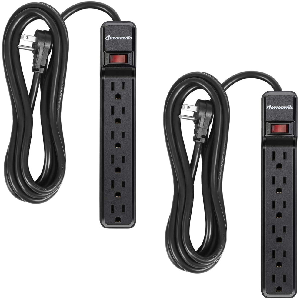 Power Strip Surge Protector 6-Outlet 10Ft 2-Pack 917087635165