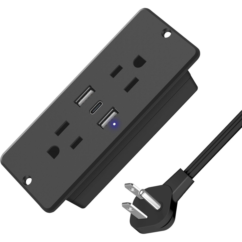 Recessed Power Strip With Usb 5-Outlet 20W Fast Charging 917087635226