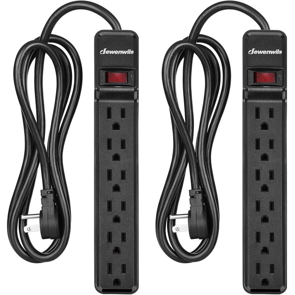 Power Strip Surge Protector 6-Outlet 6Ft Flat Plug 917087636001