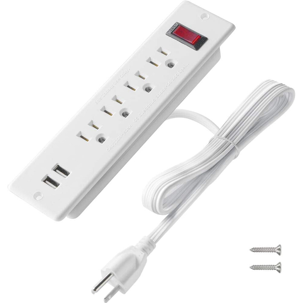 Mountable Recessed Power Strip With 4 Outlets And 2 Usb 917087635806