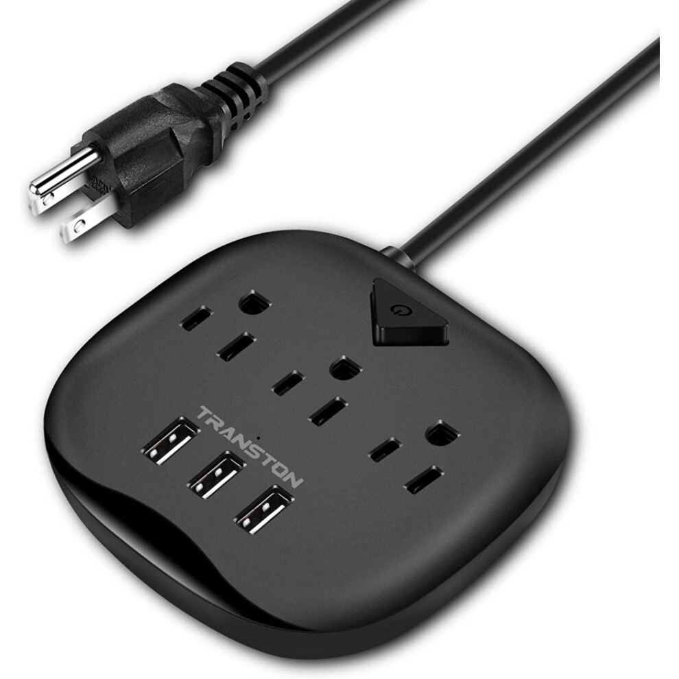 Power Strip With 3 Outlets And 3 Usb Ports, 5 Ft Cord 917087636445