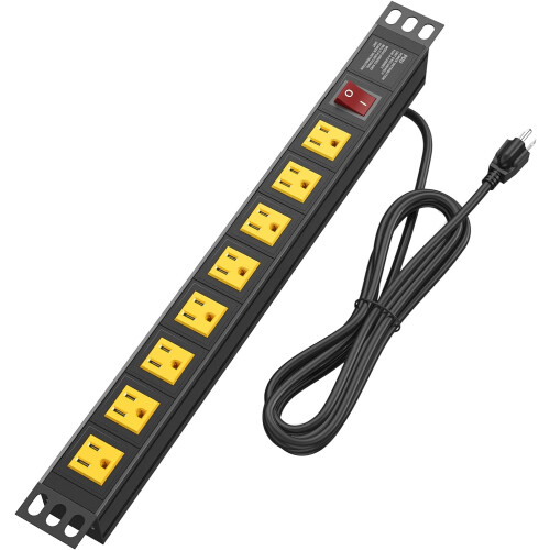 Rack-Mount PDU Power Strip with 8 Wide-Spaced Right-Angle