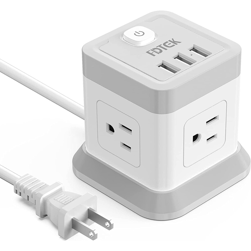 Power Strip With Usb 4 Outlets 3 Usb Ports 5 Ft 917087636889