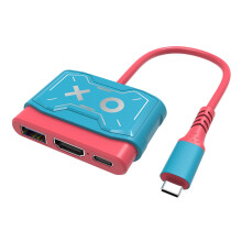 Jixopn Convertidor de audio HD Tipo-C USB3.0 Estación de acoplamiento para TV Carga rápida PD Salida USB HUB de 60 W para Switch para