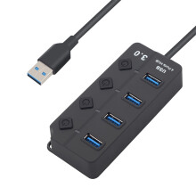 USB 3.0 Hub 4-Port or 7-Port with Individual Switches