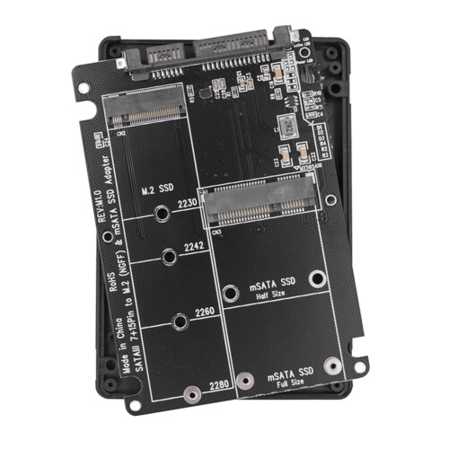 M.2 NGFF B-Key and MSATA SSD to SATA 3.0 adapter enclosure