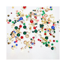 Christmas Nail Charms Mixed Sizes Vibrant Colors 1 Bag