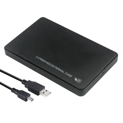 Gabinete jixopn de 2,5 polegadas para HDD/SSD de 480 Mbps para laptop e tablet (preto)