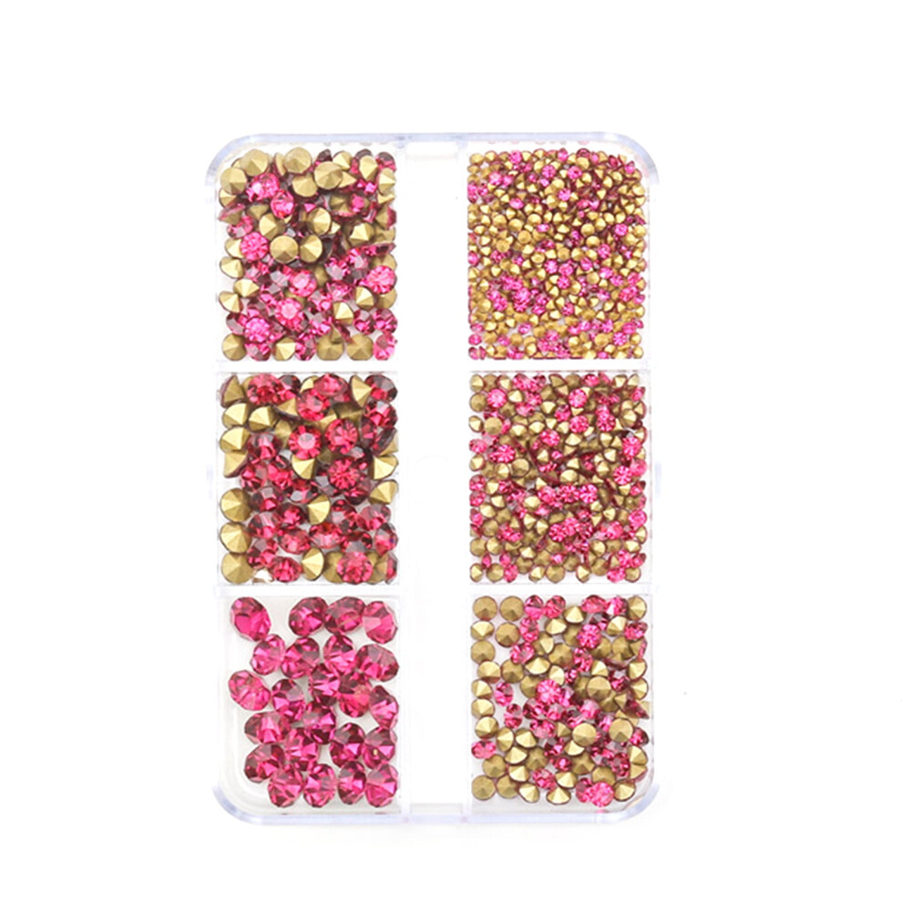 Nail Rhinestones Waterproof Detachable 6-Grid Box