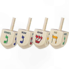 10-Pack Wooden Dreidel Set compatible with Hanukkah, Classic Spinning Tops compatible with Kids, Holiday Party Decor and Fun Activities