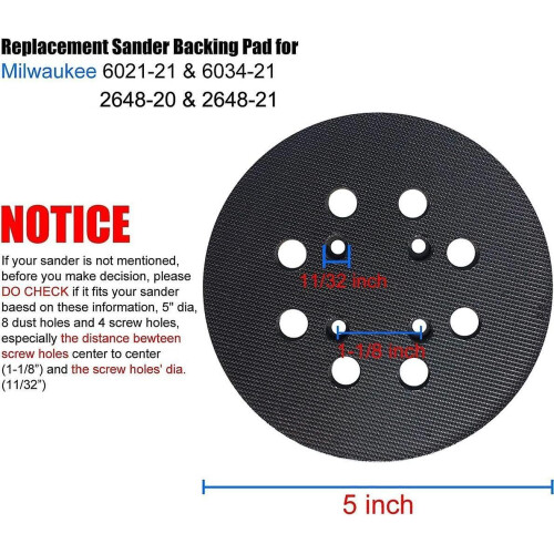 Replacement Sanding Pad compatible with Milwaukee Orbit Sanders 1