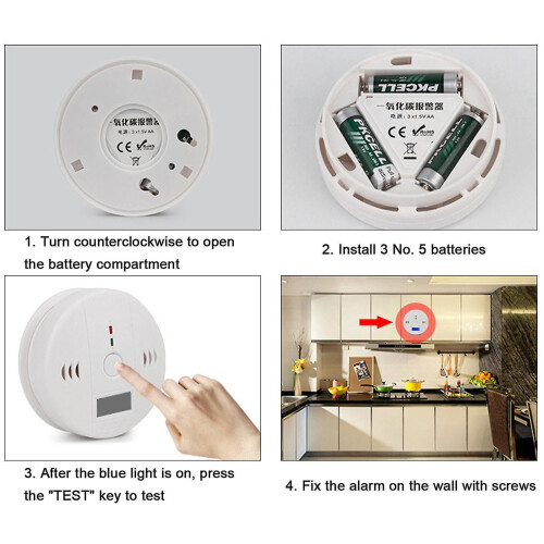 2 Pack Smoke Detector And Carbon Monoxide Detector Alarm With Lcd Display A 1