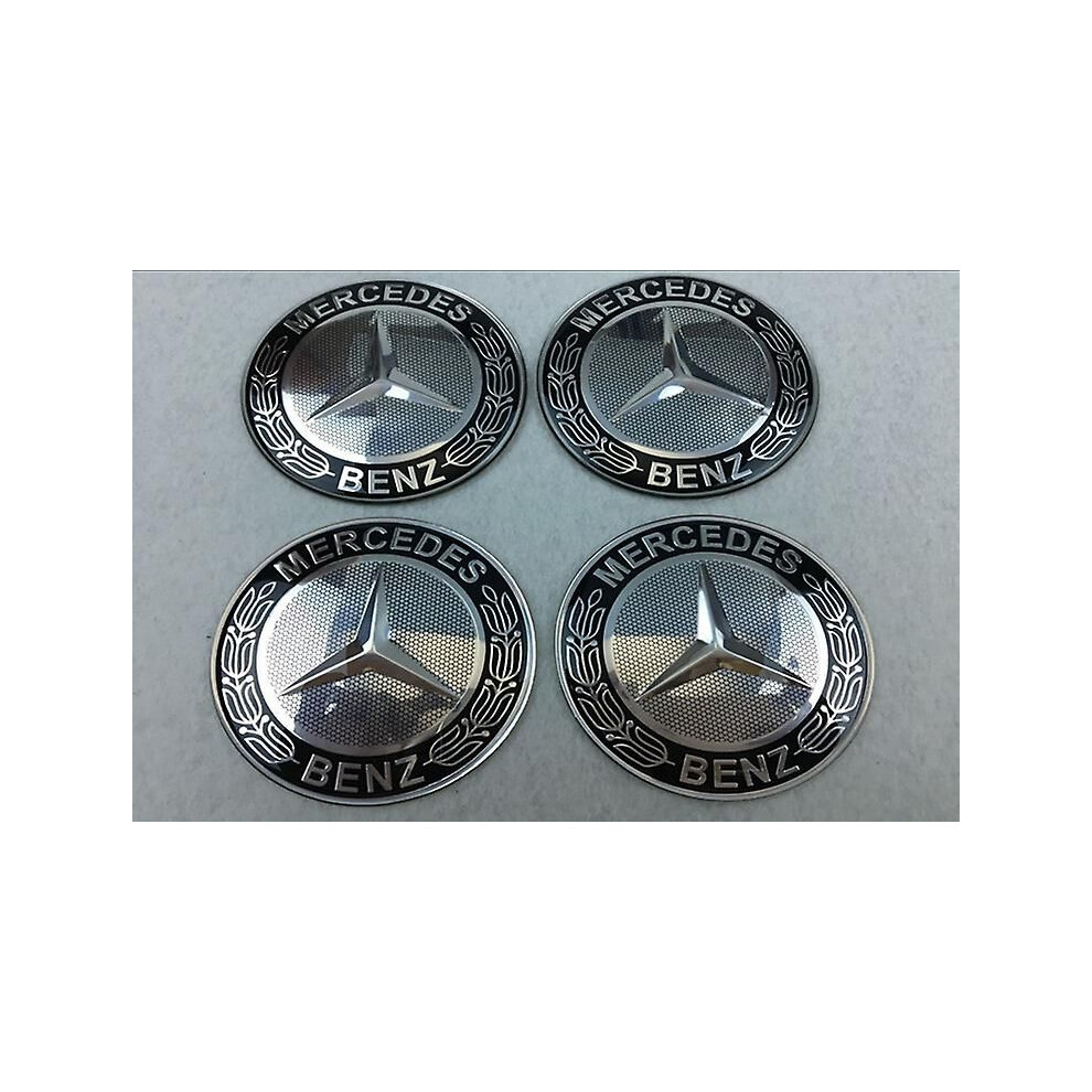 Modified Hub Sticker, Hub Center Cover Sticker, 65Mm Hub Cover - Mercedes-Benz (Four Pack) Black 3141497563702