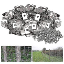 100 Pcs Fence Wire Clamps Screws, Agricultural Fencing Mounting Clips Clamp