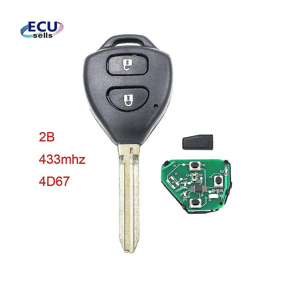 2B / 3 Buttons Remote Key 433Mhz,4D67 Chip Inside Compatible With Toyota Rav4 Camry Corolla 2006-2010 Europe 3402695060937