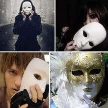 White Mask,12pcs Halloween Full Face Mask Blank Diy Mask Dance Cosplay Party Plain Masquerade Paper Mask To Decorate