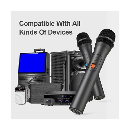 2PCS Wireless Microphone System Kits USB Receiver Handheld Home Party Smart TV Speaker Singing Mic 2