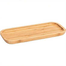 Plateau de service extra long en bambou naturel pour la décoration de la table à thé (26-36 cm).