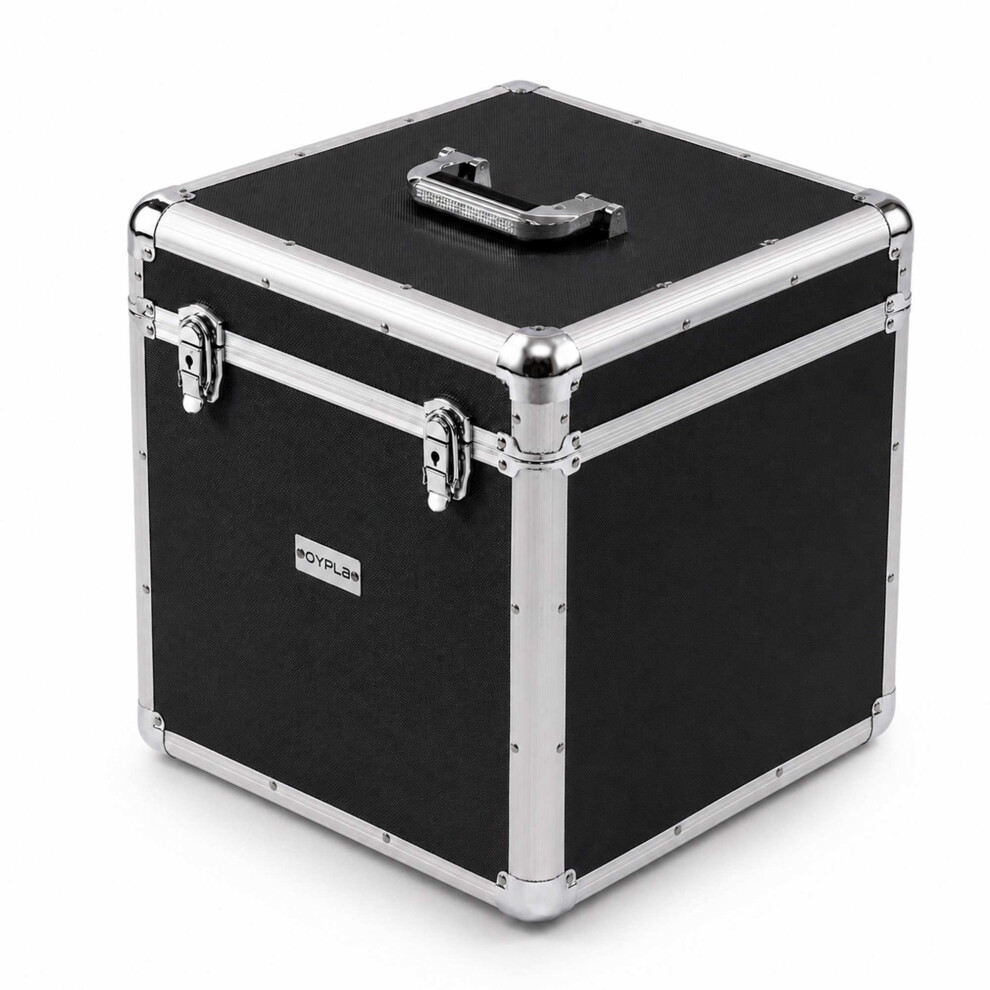 Oypla 100 X 12" Lp Vinyl Record Box Hard Dj Flight Case Aluminium - Black