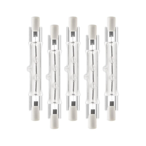 5 Pack R7s 118mm 300w 230v,r7s Halogen Linear Bulb, Dimmable Halogen Lamp compatible with Construction Wo