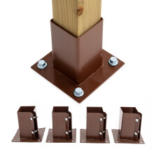 Oypla 4x Heavy Duty Bolt Down Fence Post Shoe Grip Holder - 75 x 75mm