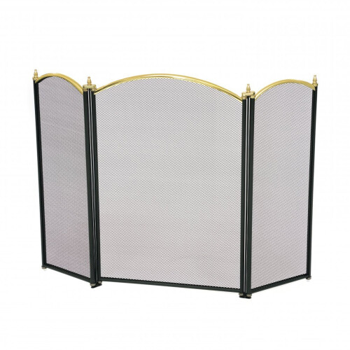 Oypla Oypla Heavy Duty Steel 3 Panel Fire Screen Spark Guard