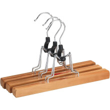 Natural Trouser Hanger - Set Of 3, Wood, 25 X 16.5 X 2.2 Cm, Brown