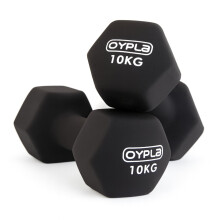 Oypla Pair of 10kg Hex Anti Roll Neoprene Non Slip Hand Dumbbells Workout Weights