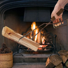 Firewood Tongs, 40cm Heavy Duty Firewood Tongs Fireplace Accessories Cutlery Fireplace Anti-scald Fi