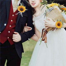 2 Piezas de Boutonniere de Girasol Artificial, Juego de Ramilletes de Flores para Novio, Novia y Dama de , Fiesta Formal y Boda Vintage