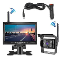 7inch Monitor Wireless Rear View Backup Camera Night Vision System compatible with Car Rv Truck Bus-a