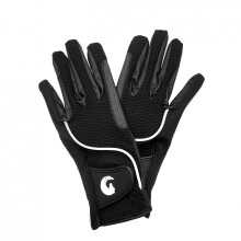 Coco Equestrian Black (L) Breathable 3D Mesh Synthetic Leather Horse Riding Gloves