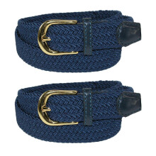 CTM Women's Elastic Braided Stretch Belt (Pack of 2)