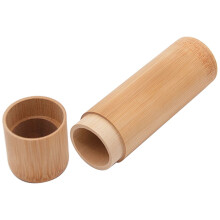 Lata sellada de madera para té, mini tarro de bambú a granel para café, contenedor de viaje.