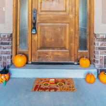 Alfombra de calabaza de Acción de Gracias Xerdsx de 61 x 41 cm (24" x 16") - Antideslizante, lavable, para entrada de otoño, para interiores y