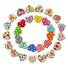 VOSS wooden heart buttons for scrapbooking and DIY sewing