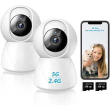 2K inomhuskamera, 5G och 2.4G kamera för husdjur, babyvakt, 4MP 360 PTZ-säkerhetskameror för hundar för hemmet