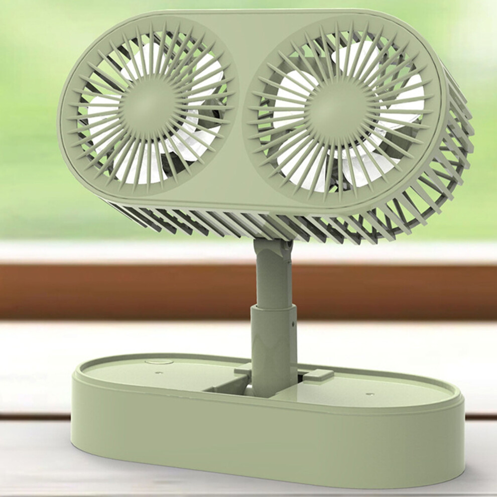 Hesroicy Desk Fan Usb Powered 3-Speed Double Motor Foldable 917087647991