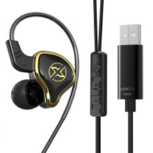 USB gaming headset with microphone black