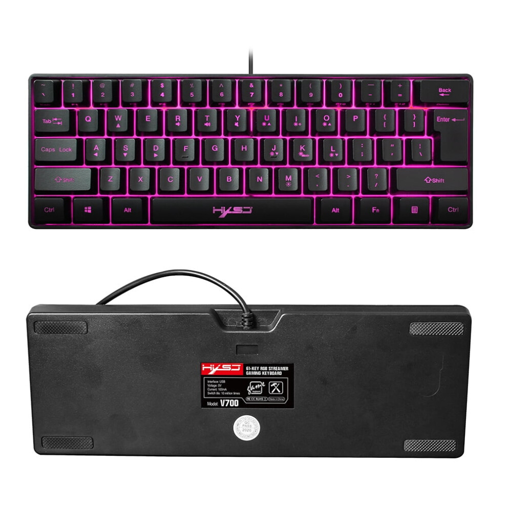 Jixopn V700 Rgb Mechanical Keyboard 61 Keys Black 917087649995