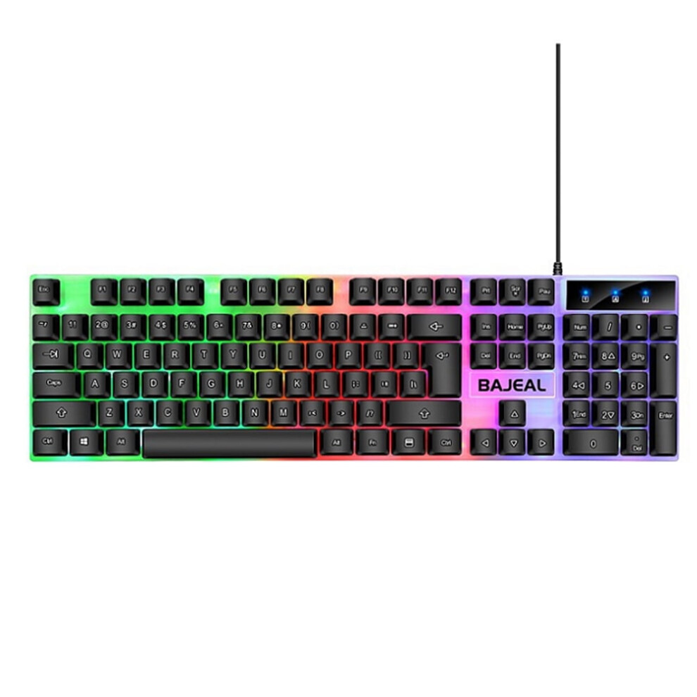 Wired Usb Keyboard Ergonomic Backlit 98 Keys 917087650137