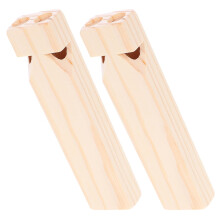 Wooden Whistle Toy Unpainted DIY Kids Plaything 2pcs