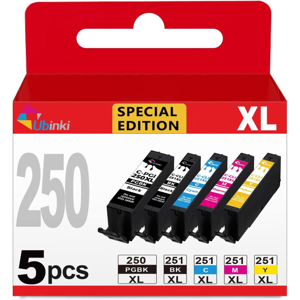 Canon Pgi-250Xl Cli-251Xl Ink Cartridges 5-Pack 917087655453