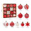 Christmas Ball Ornaments Set Red White 42 pcs 4