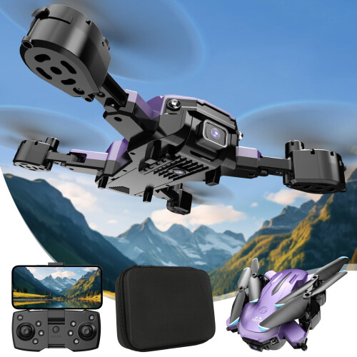 Mini drone FPV dobrável com câmera 4K e controle remoto. 1