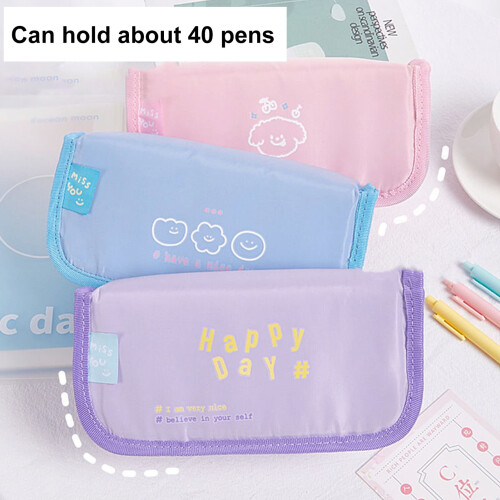 Canvas Pencil Case Durable Large Capacity 1 Pack