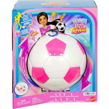 Barbie Team Roll and Reveal Soccer Player Doll and Accessories with Brunette Fashion Doll & 8 Surprises and a Soccer Ball Encasement