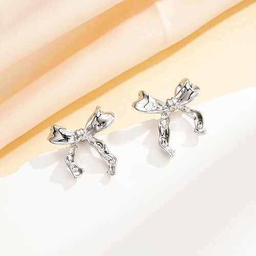 Fankiway women gold bow earrings multifunctional 2