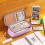 Hesroicy double-layer pen bag with multiple compartments 2
