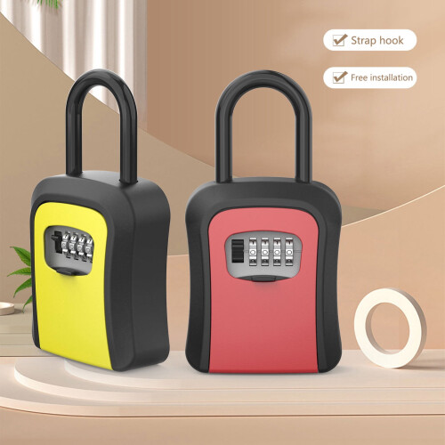 Wall-Mounted Key Box 4-Digit Combo Lock Home Use 2